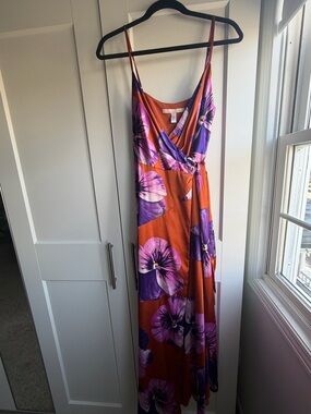 Hutch Orange Dress with Purple Floral Accent